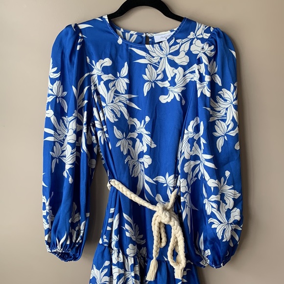 NWT Alexis x Target blue and white long sleeve dress sm - Picture 2 of 8